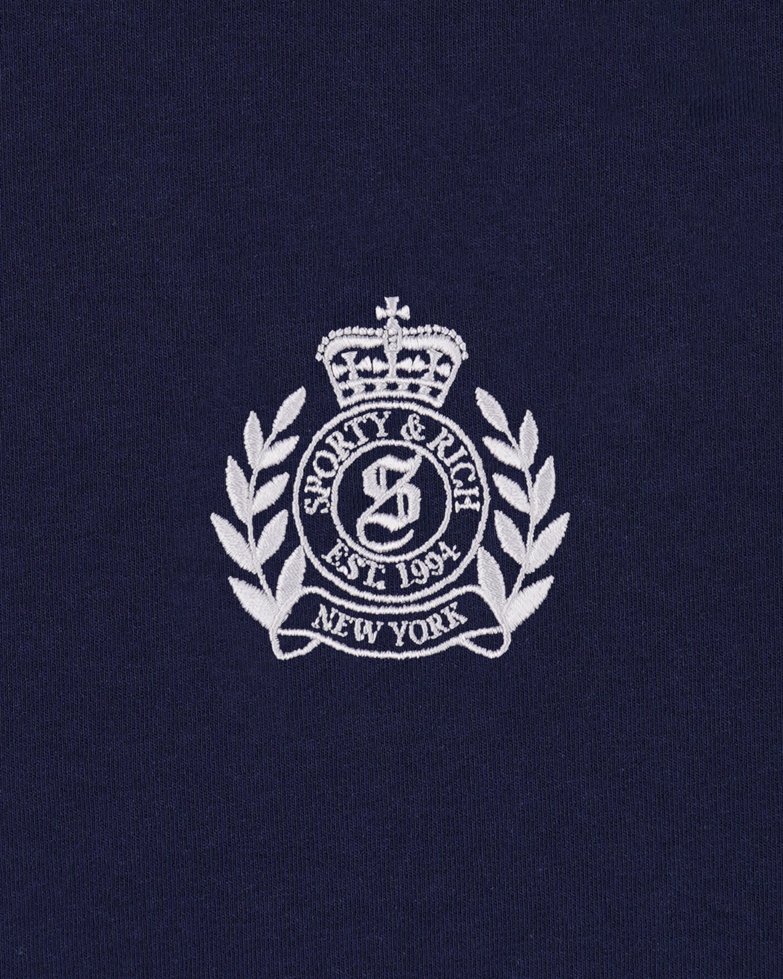 NY Crest Embroidered Quarter Zip - Dark Navy – Sporty & Rich