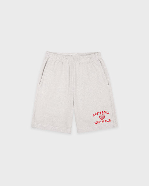 Varsity Crest Gym Short - Heather Gray/Red