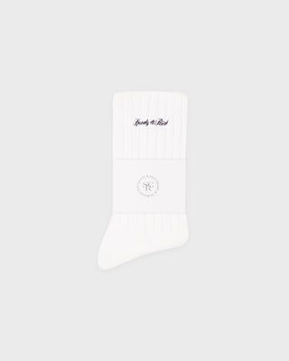 Signature Logo Rib Socks - White