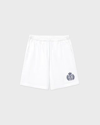 NY Crest Embroidered Gym Short - White/Light Navy