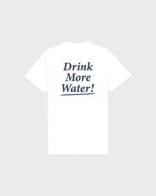 Drink More Water T-Shirt - White/Light Navy