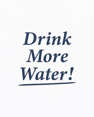 Drink More Water T-Shirt - White/Light Navy