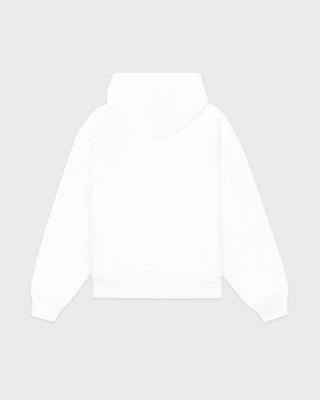 Signature Logo Embroidered Zip Hoodie - White/Light Navy