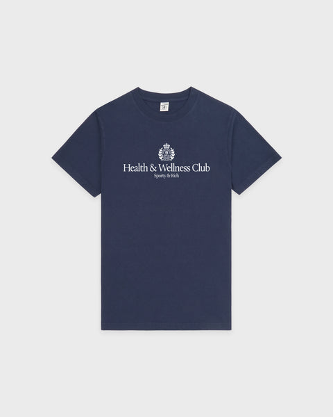 H&W Crest T-Shirt - Light Navy/White