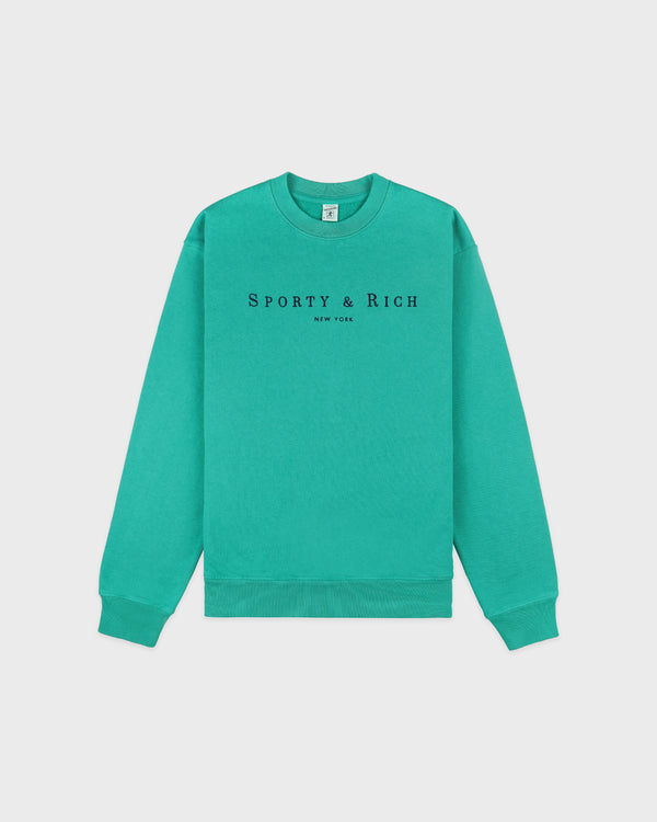 Title Embroidered Crewneck - Amalfi Green/Light Navy