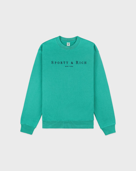 Title Embroidered Crewneck - Amalfi Green/Light Navy