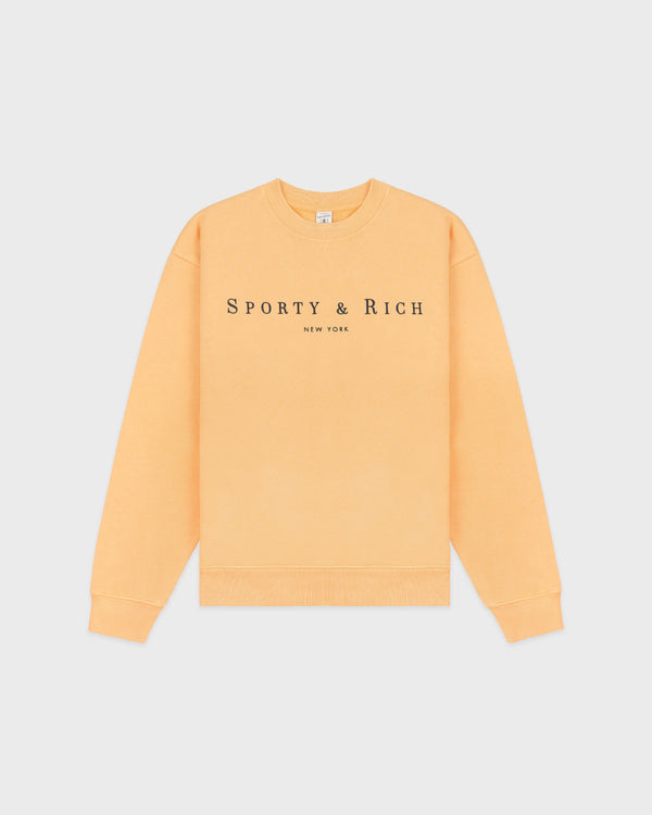 Title Embroidered Crewneck - Limone/Light Navy