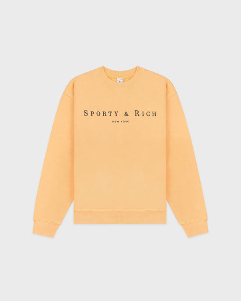 Title Embroidered Crewneck - Limone/Light Navy