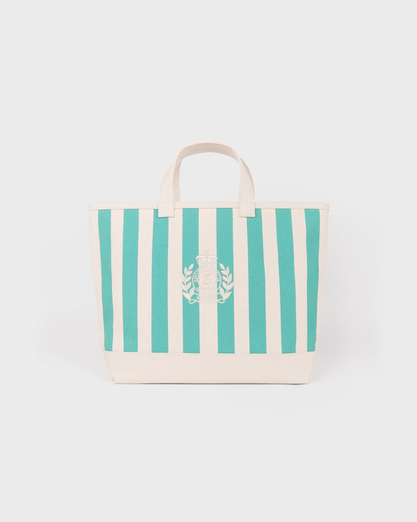 NY Crest Beach Tote - Natural/Amalfi Green