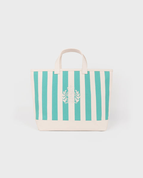NY Crest Beach Tote - Natural/Amalfi Green
