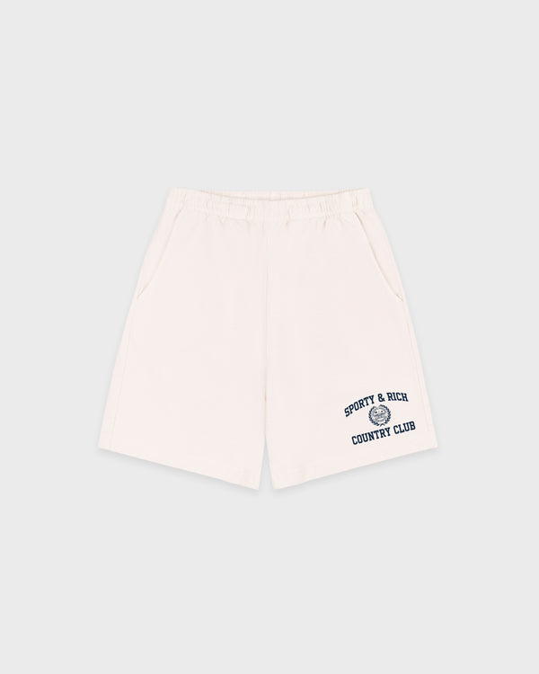 Varsity Crest Gym Short - Ecru/Navy