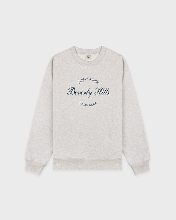Beverly Script Crewneck - Heather Gray/Navy