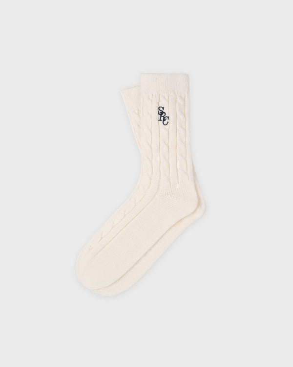 SRC Cableknit Socks - Ecru