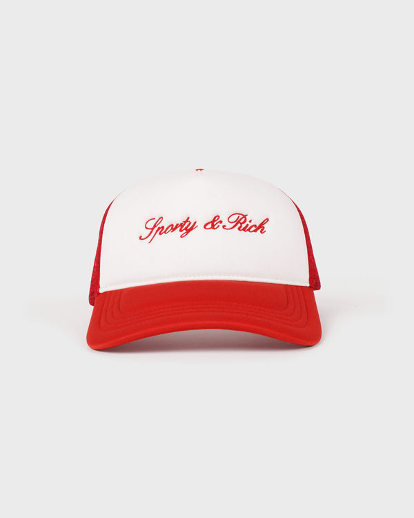 Signature Logo Trucker Hat - White/Red