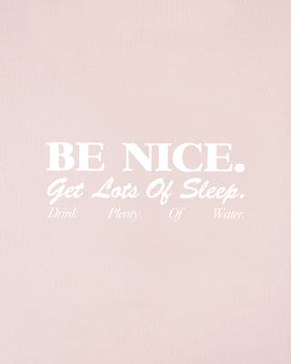 Be Nice Crewneck - Clear Pink/White