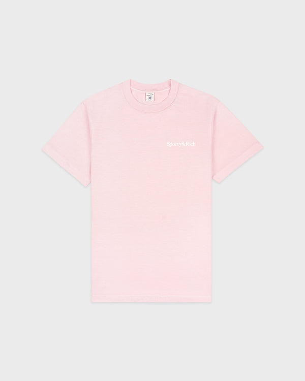 Health Is Wealth T-Shirt - Clear Pink/White