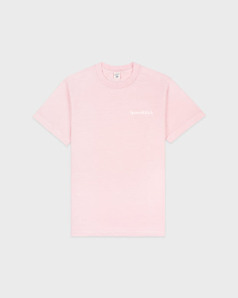 Health Is Wealth T-Shirt - Clear Pink/White