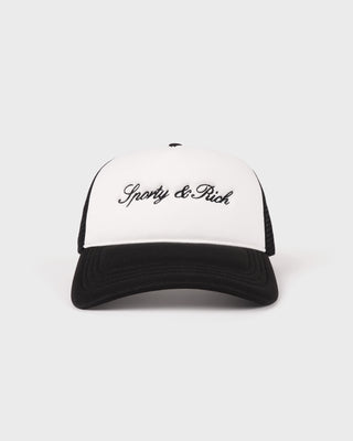 Signature Logo Trucker Hat - White/Black