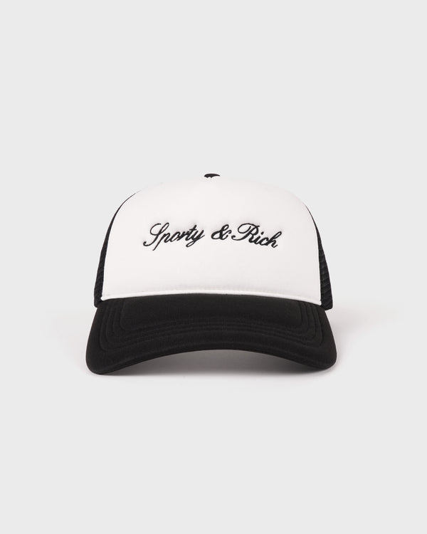 Signature Logo Trucker Hat - White/Black