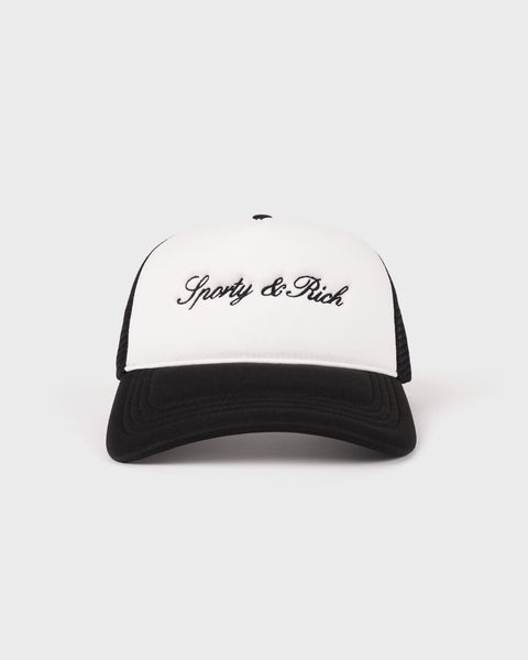Signature Logo Trucker Hat - White/Black