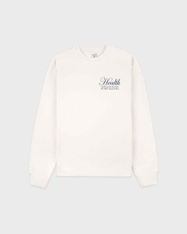 NY Health Crewneck - Ecru/Light Navy