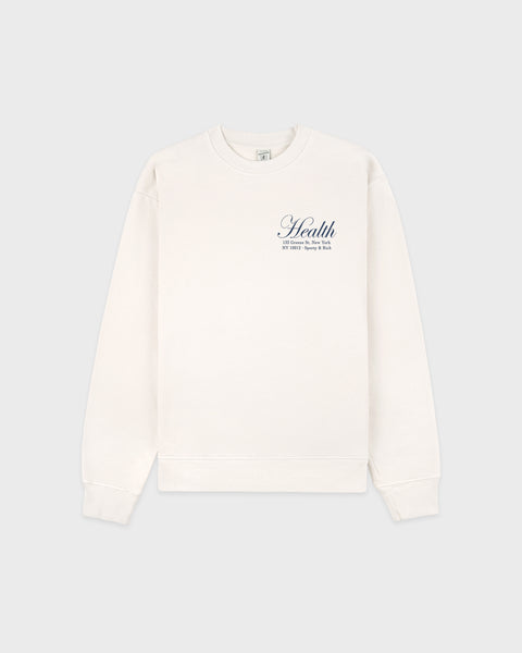 NY Health Crewneck - Ecru/Light Navy