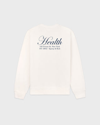 NY Health Crewneck - Ecru/Light Navy
