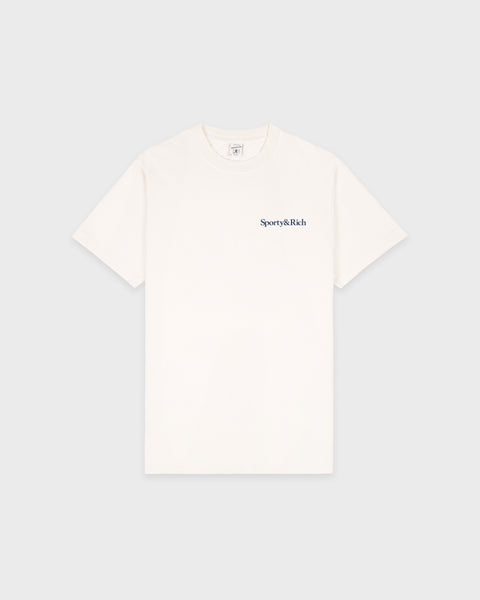Health Is Wealth T-Shirt - Ecru/Light Navy