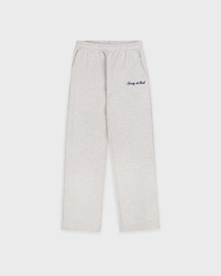 Signature Logo Embroidered Wide Sweatpant - Heather Gray/Light Navy
