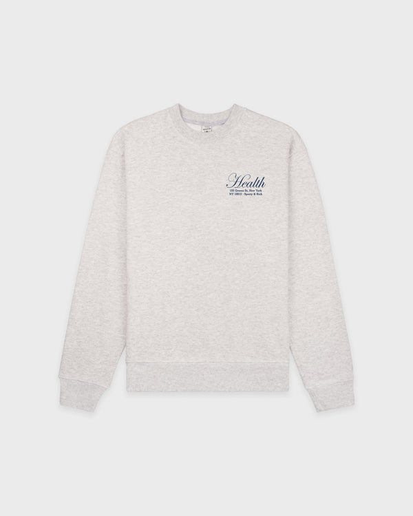 NY Health Crewneck - Heather Gray/Light Navy
