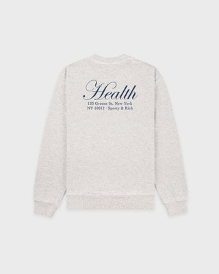 NY Health Crewneck - Heather Gray/Light Navy
