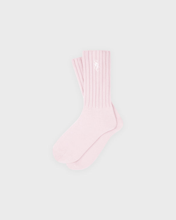 SRC Rib Socks - Clear Pink/White