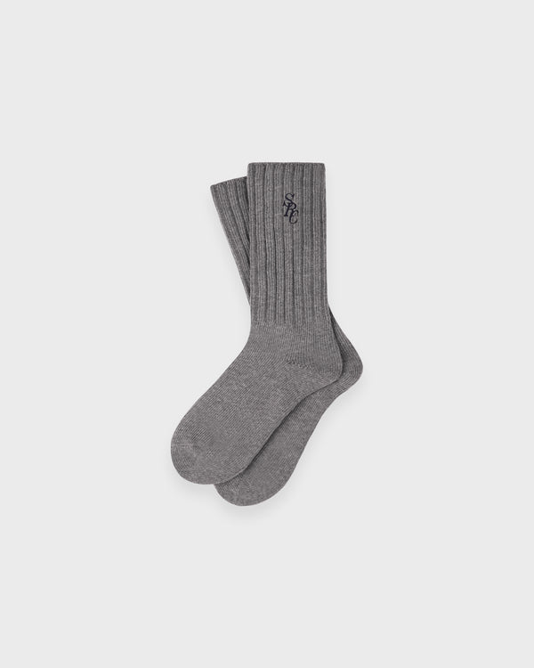 SRC Rib Socks - Heather Gray/Navy