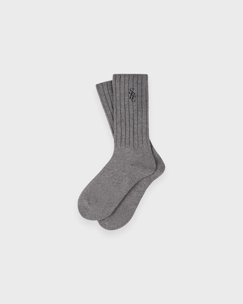 SRC Rib Socks - Heather Gray/Navy