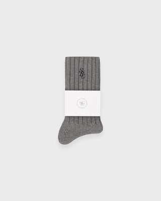 SRC Rib Socks - Heather Gray/Navy