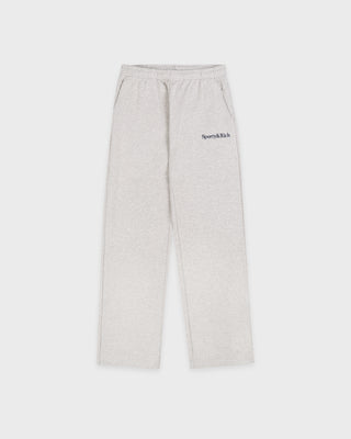 Serif Logo Embroidered Wide Sweatpant - Heather Gray