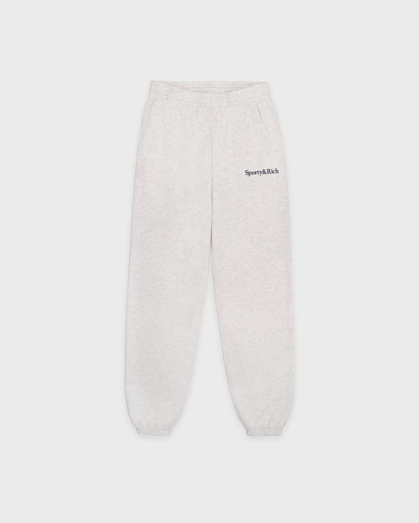 Serif Logo Embroidered Sweatpant - Heather Gray