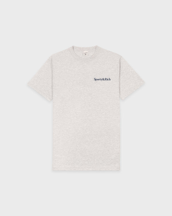 Health Is Wealth T-Shirt - Heather Gray/Navy