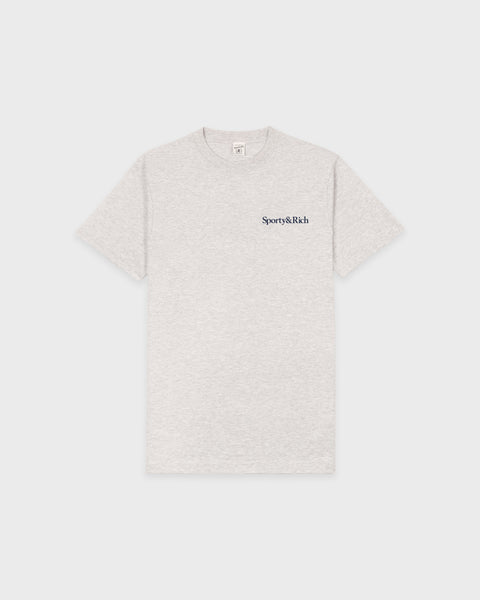 Health Is Wealth T-Shirt - Heather Gray/Navy