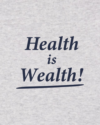 Health Is Wealth T-Shirt - Heather Gray/Navy