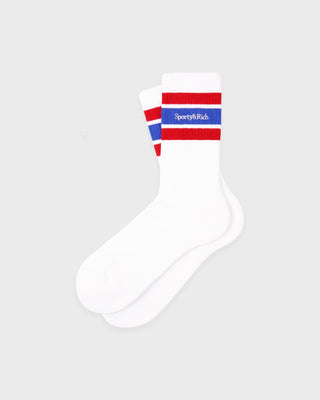 Serif Logo Socks - White/Red
