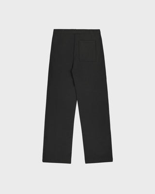 Serif Logo Embroidered Wide Sweatpant - Faded Black/White