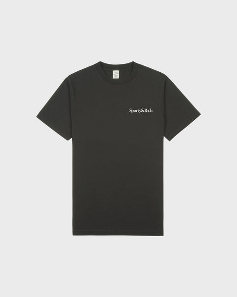 Health Is Wealth T-Shirt - Faded Black/White
