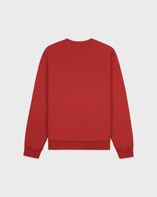 Serif Logo Embroidered Crewneck - Faded Merlot/White