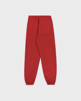 Serif Logo Embroidered Sweatpant - Faded Merlot/White
