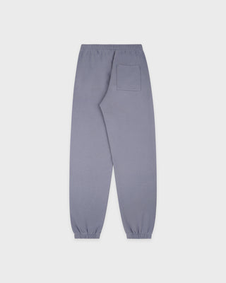 Serif Logo Embroidered Sweatpant - Faded Indigo/White