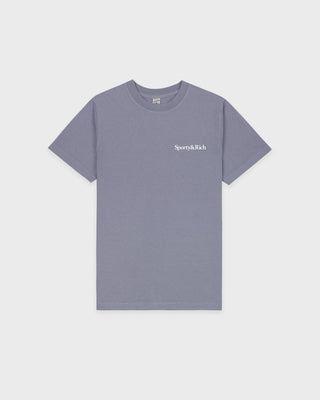 Health Is Wealth T-Shirt - Faded Indigo/White