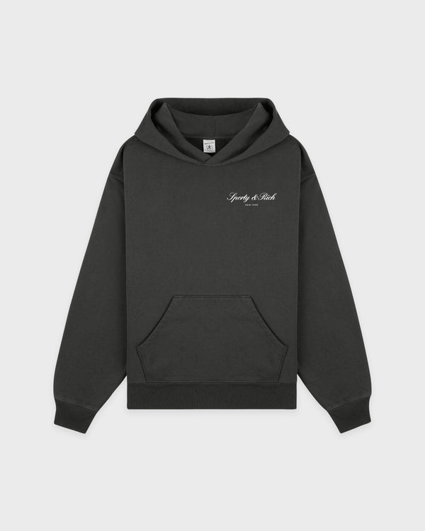 Signature NY Hoodie - Faded Black/White