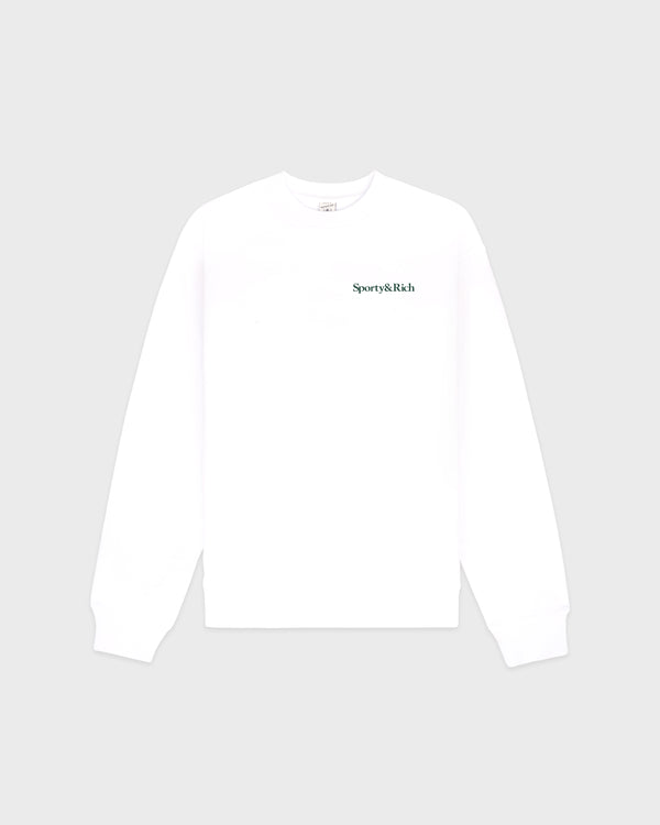 Play Tennis Crewneck - White/Forest