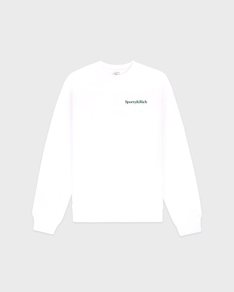 Play Tennis Crewneck - White/Forest